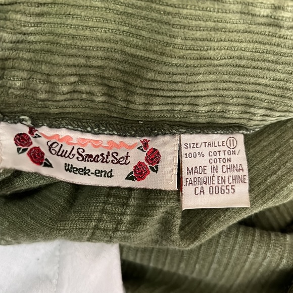 Club Smart Anthropologie Sage Green Corduroy skirt Size Medium - Picture 2 of 12